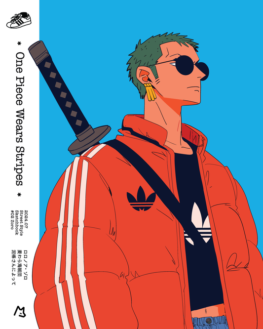 Zoro - One Piece Wears Stripes - Premium Matte Paper Poster