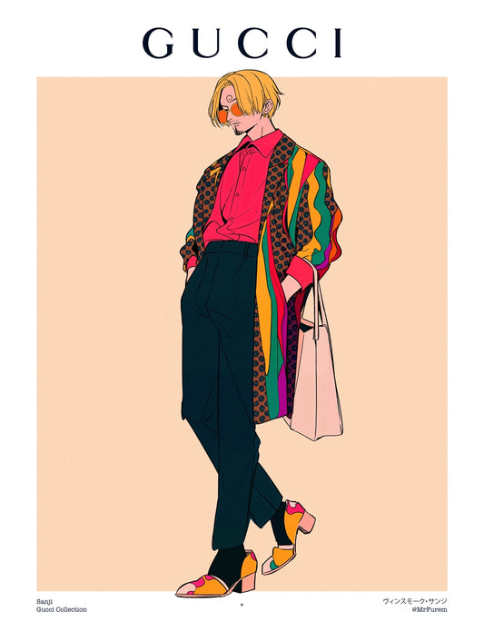 Sanji - Gucci x One Piece Fanart - 12x16in