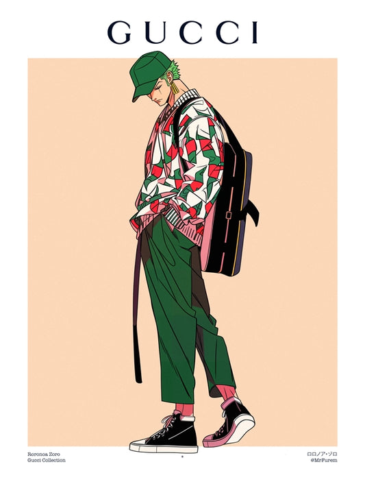 Zoro - Gucci x One Piece Fanart - 12x16in